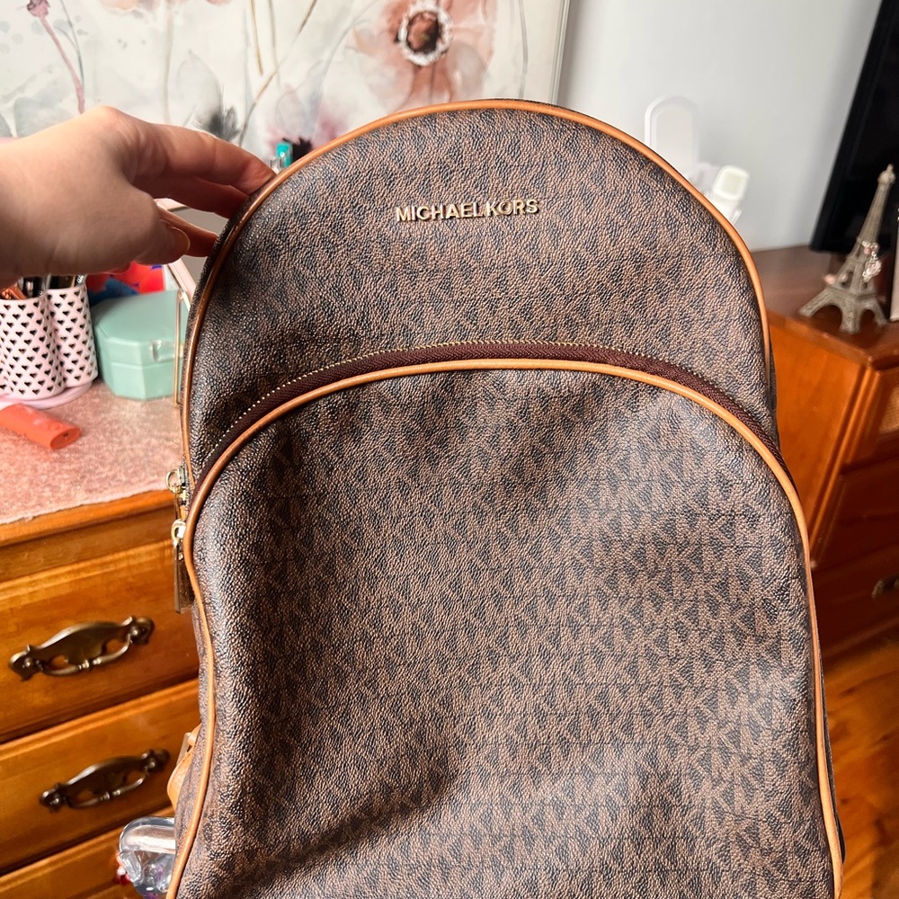 Michael Kors Brown Monogram Backpack
